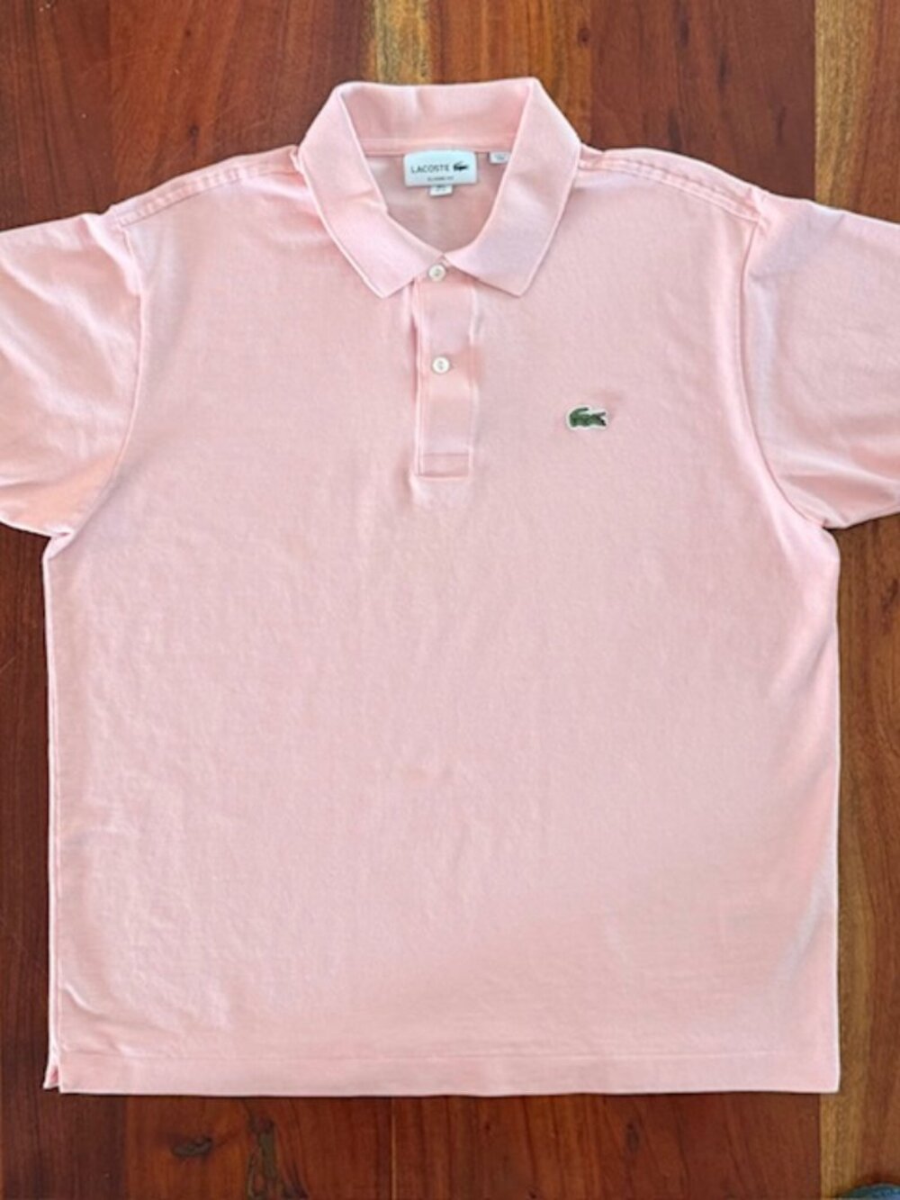 NWOT Lacoste Classic Chine L.12.12 Polo Shirt in Cherry Tree Pink Mens XL - FR 6